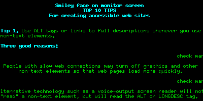 [Smiley face on monitor screen - screen shot from Lynx]