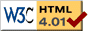Sidan har kontrollerats mot HTML 4.01-specifikationen.