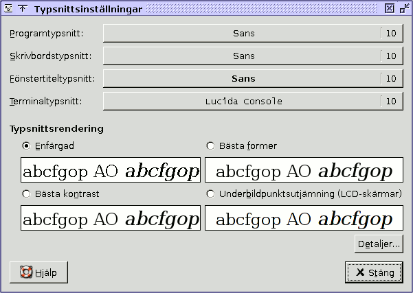 [Typsnittsinstllningar i Gnome]