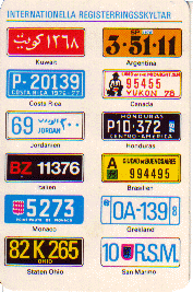 [Extrakort - Internationella registreringsskyltar]